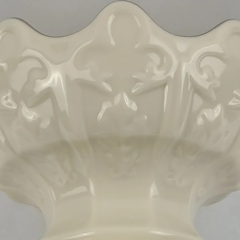 Lenox Candy Dish / Nut Bowl Platinum Rim - Fleur de Lis Collection, Trinket Dish